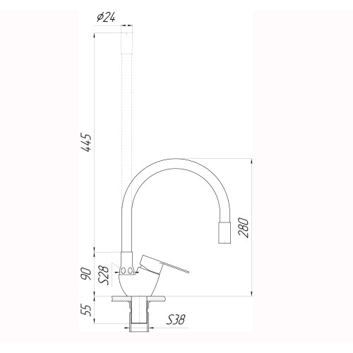 Змішувач для кухні Globus Lux MAIN SM-203SG
