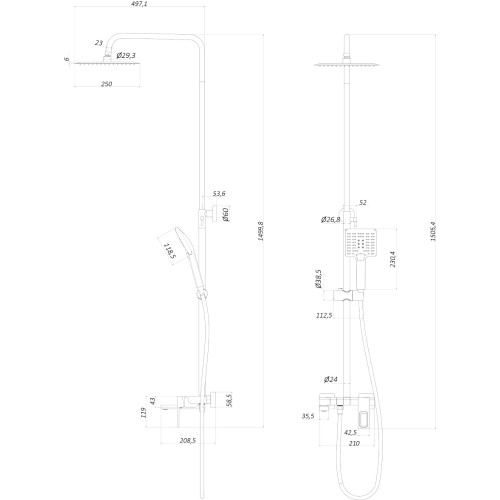 Душова система Globus Lux PIANO GLPN-0099