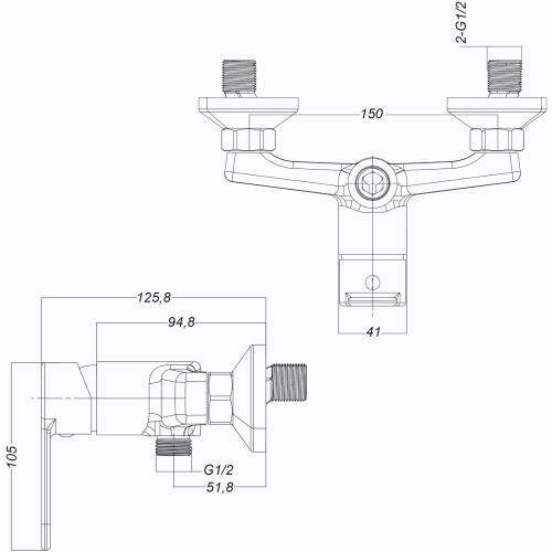 Змішувач для душу Globus Lux Dolly GLD-0105N