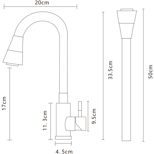 Змішувач для кухні Globus Lux Alpen SBT1-203SK-G03