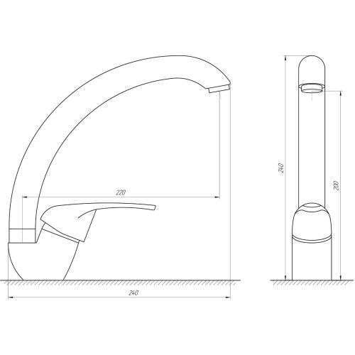 Змішувач для кухні Globus Lux Solly GLSO-0103S-WH без шлангів