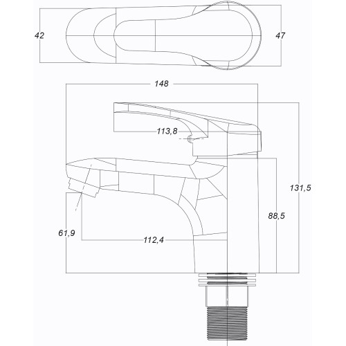 Змішувач для умивальника Globus Lux Solly GLSO-0401HL