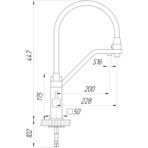 Змішувач для кухні під осмос Globus Lux PIANO GLPN-0900-10-BB