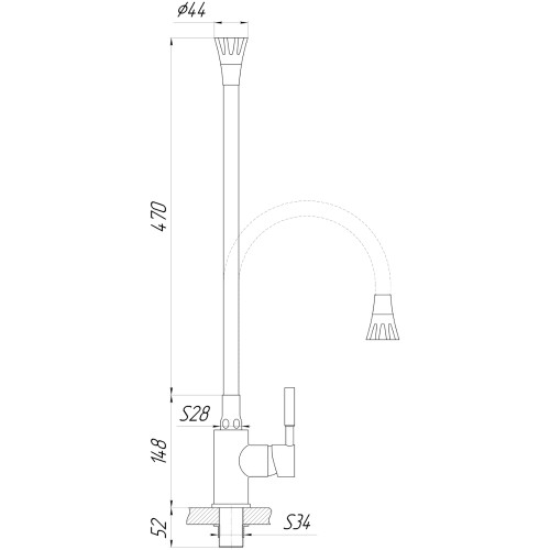 Змішувач для кухні Globus Lux Lazer GLLR-0203SA-8-G03