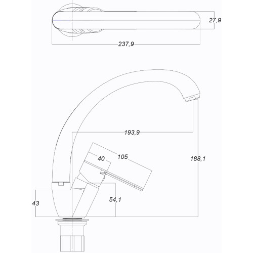Змішувач для кухні Globus Lux Dolly GLD-0203S