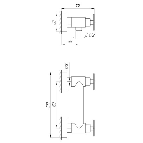 Змішувач для душу Globus Lux DUKAT-8 SD8-105