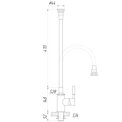 Змішувач для кухні Globus Lux Lazer GLLR-0203SA-GP-B01