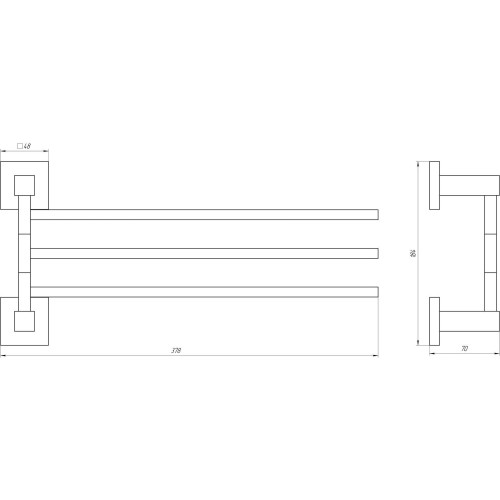 Тримач рушників Globus Lux SQ 9431-3  SUS304