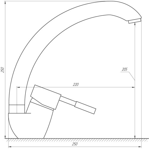 Змішувач для кухні Globus Lux LAZER GLR1-203S