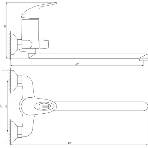 Смеситель для ванны Globus Lux Smart GLSM-0208