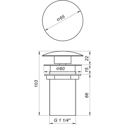 Донный клапан Globus Lux HG15-03B (Click-clack)