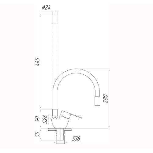 Смеситель для кухни Globus Lux MAIN SM-203SG