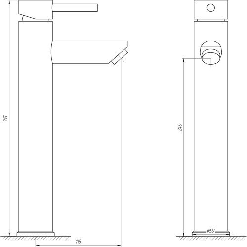 Смеситель для умывальника Globus Lux ALPEN SBT1-201-BB
