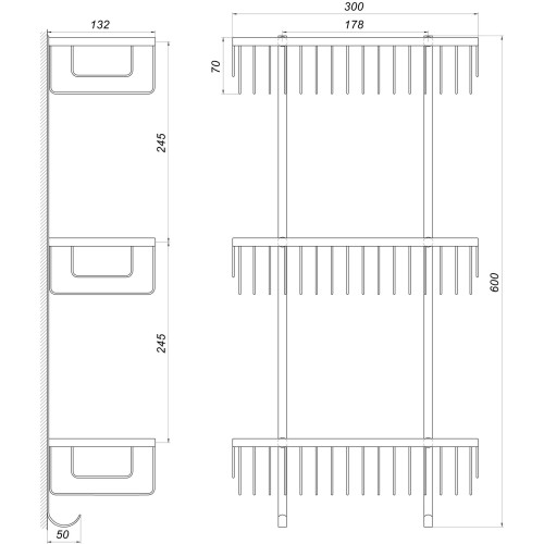 Полка тройная Globus Lux SQ9477