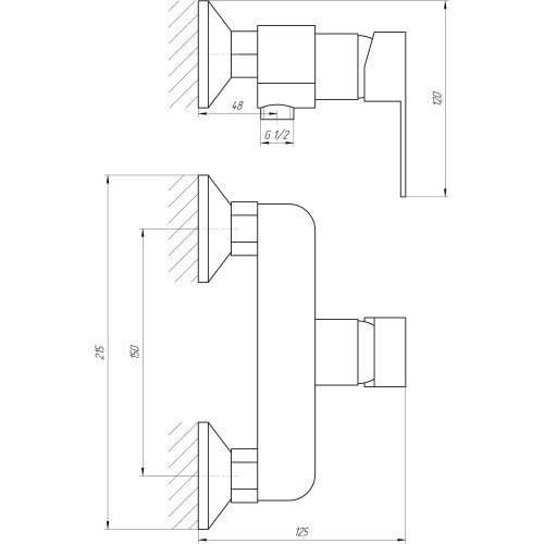 Смеситель для душа Globus Lux Milano GLM-105N-11-Graphite