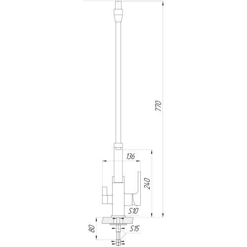 Смеситель для кухни под осмос Globus Lux PIANO GLPN-0900-10-BB