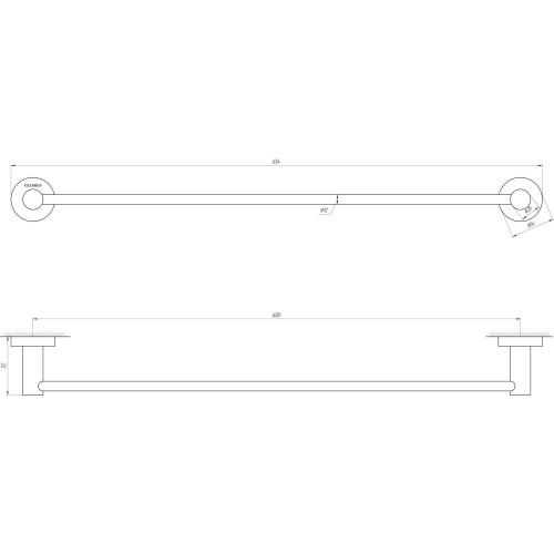 Держатель полотенец Globus Lux SS 8402-60 SUS304
