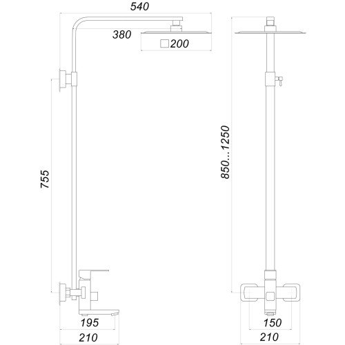 Душова система Globus Lux Kubus SKU-SH-200