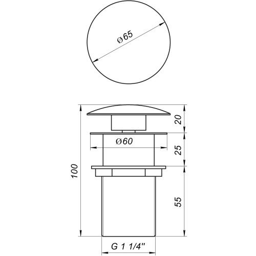 Донный клапан Globus Lux HG15-02A BR (Click-clack)