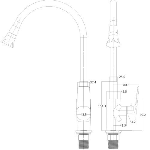 Змішувач для кухні Globus Lux BONN GLB-0203SA-BB-B01