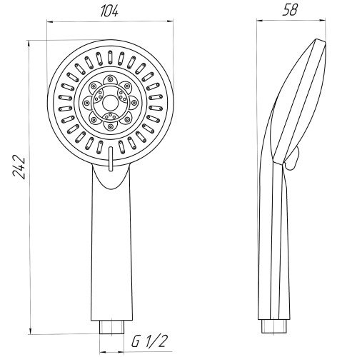 Душевая лейка Globus Lux RAYS NSD-780-1-LUX Blister