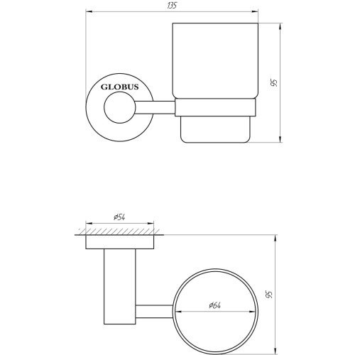 Стакан одинарный Globus Lux SS 8409  SUS304