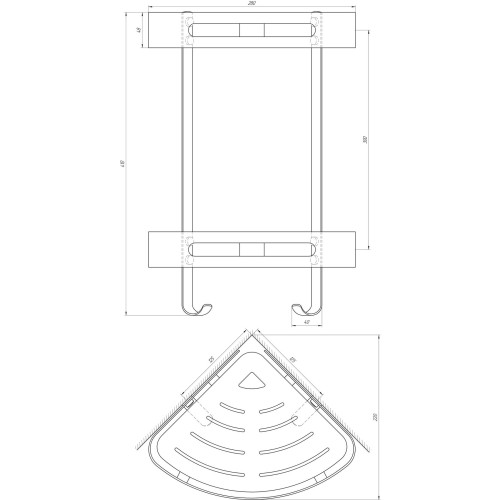 Полка двойная угловая Globus Lux BQ9422