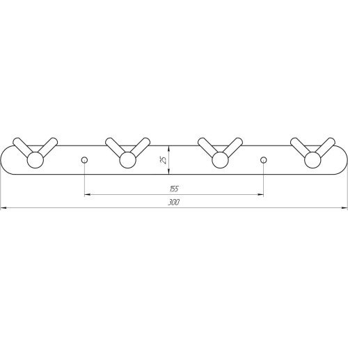 Планка с крючками Globus Lux SS8435-4  SUS304