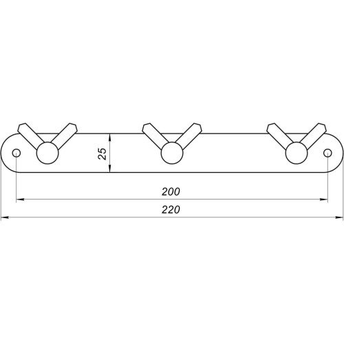 Планка с  крючками Globus Lux BS8435-3 черная матовая SUS304