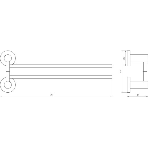 Держатель полотенец Globus Lux SS 8431-2  SUS304
