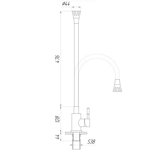 Змішувач для кухні Globus Lux Alpen SBT1-203SA-S21