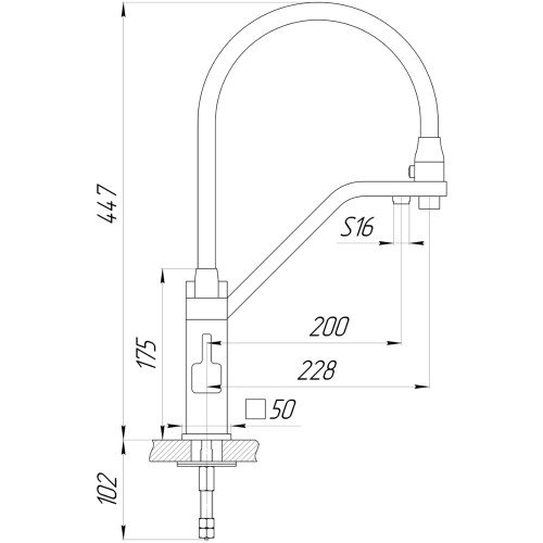 Смеситель для кухни под осмос Globus Lux PIANO GLPN-0900-10-BB