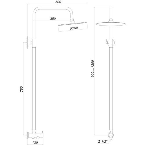 Душевая колонна Globus Lux ALPEN SB-BAR-0101