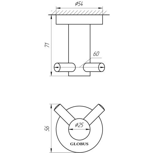 Крючек двойной Globus Lux SS 8415  SUS304