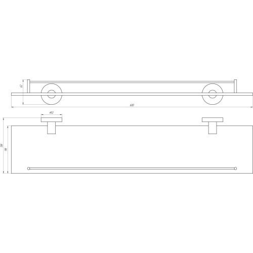 Полка Globus Lux SS 8427 стекло SUS304