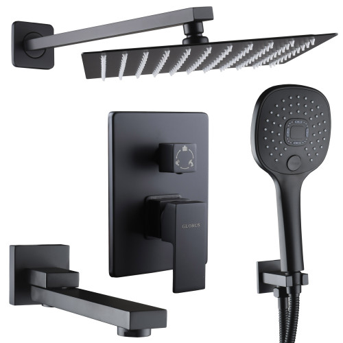 Душевая система черная Globus Lux SMART GLM-305N-BB