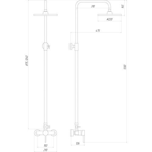 Душевая система Globus Lux LAZER DS-007A