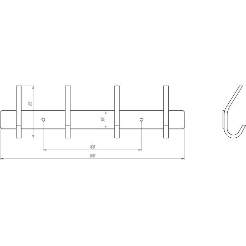 Планка с крючками Globus Lux SQ 9435-4 SUS304