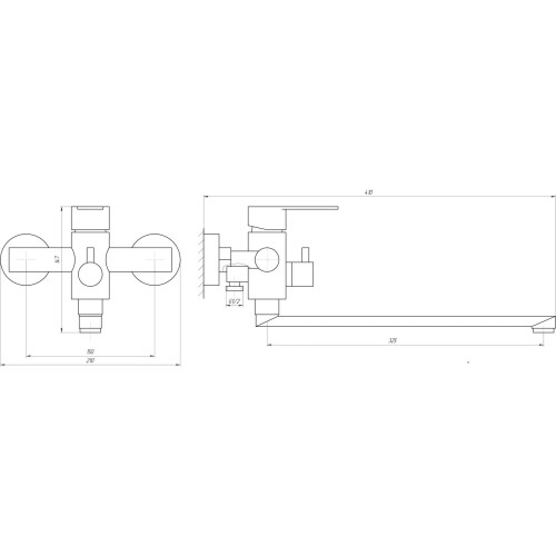 Змішувач для ванни Globus Lux RING SR-208