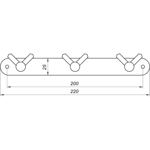 Планка с  крючками  Globus Lux SS8435-3  SUS304
