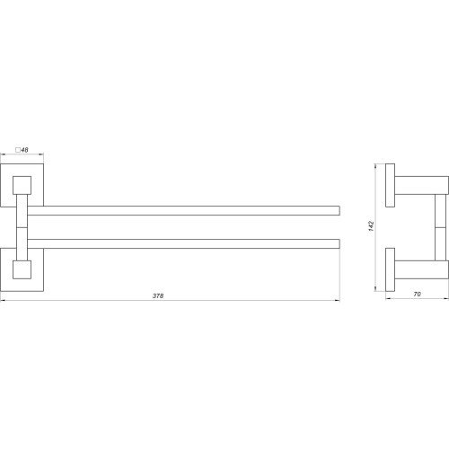 Держатель полотенец Globus Lux SQ 9431-2  SUS304