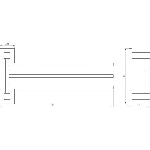 Держатель полотенец Globus Lux SQ 9431-3  SUS304