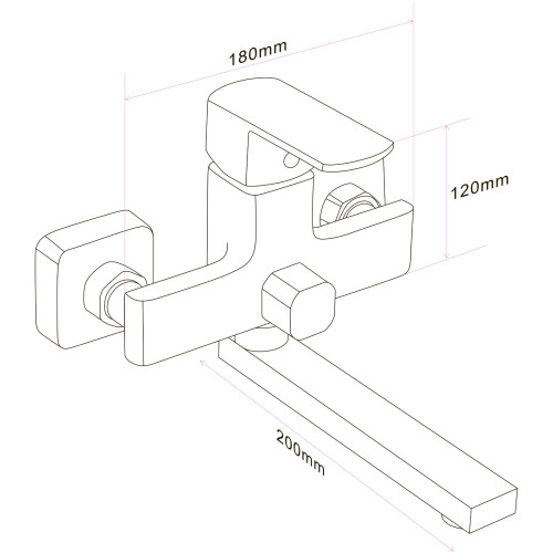 Смеситель для ванны Globus Lux ALFA GLAL-0102N