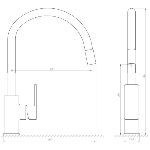 Смеситель для кухни Globus Lux Milano GLM-203LR-11-GRAPHITE