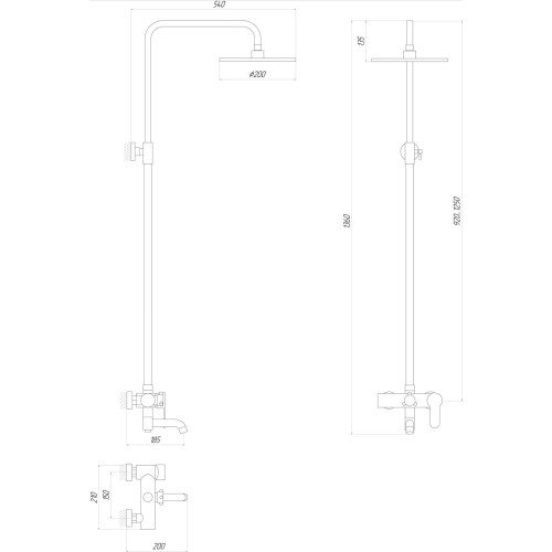 Душевая система Globus Lux LAZER DS0002