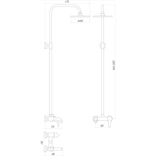 Душевая система Globus Lux Solly GLSO-1111