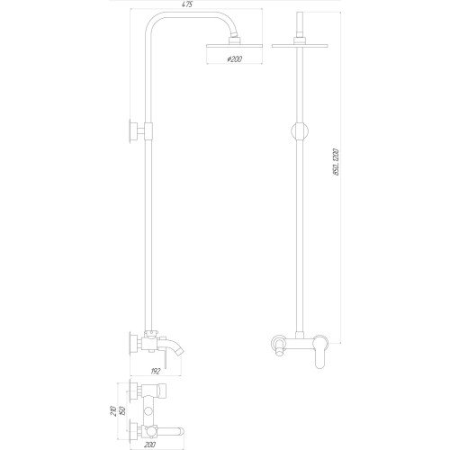 Душевая система Globus Lux LAZER GLLR-1111