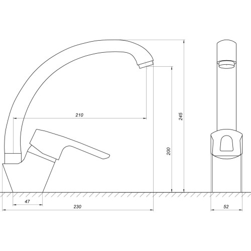 Смеситель для кухни Globus Lux SEVA GLSV-0103S