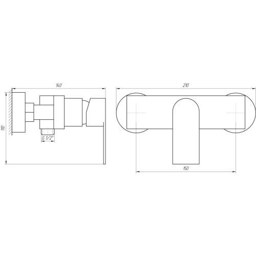 Смеситель для душа Globus Lux SHS-105-M