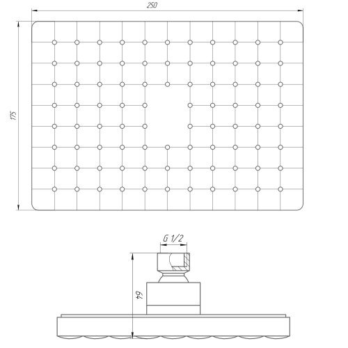 Душевая лейка Globus Lux SD-002-25-BB